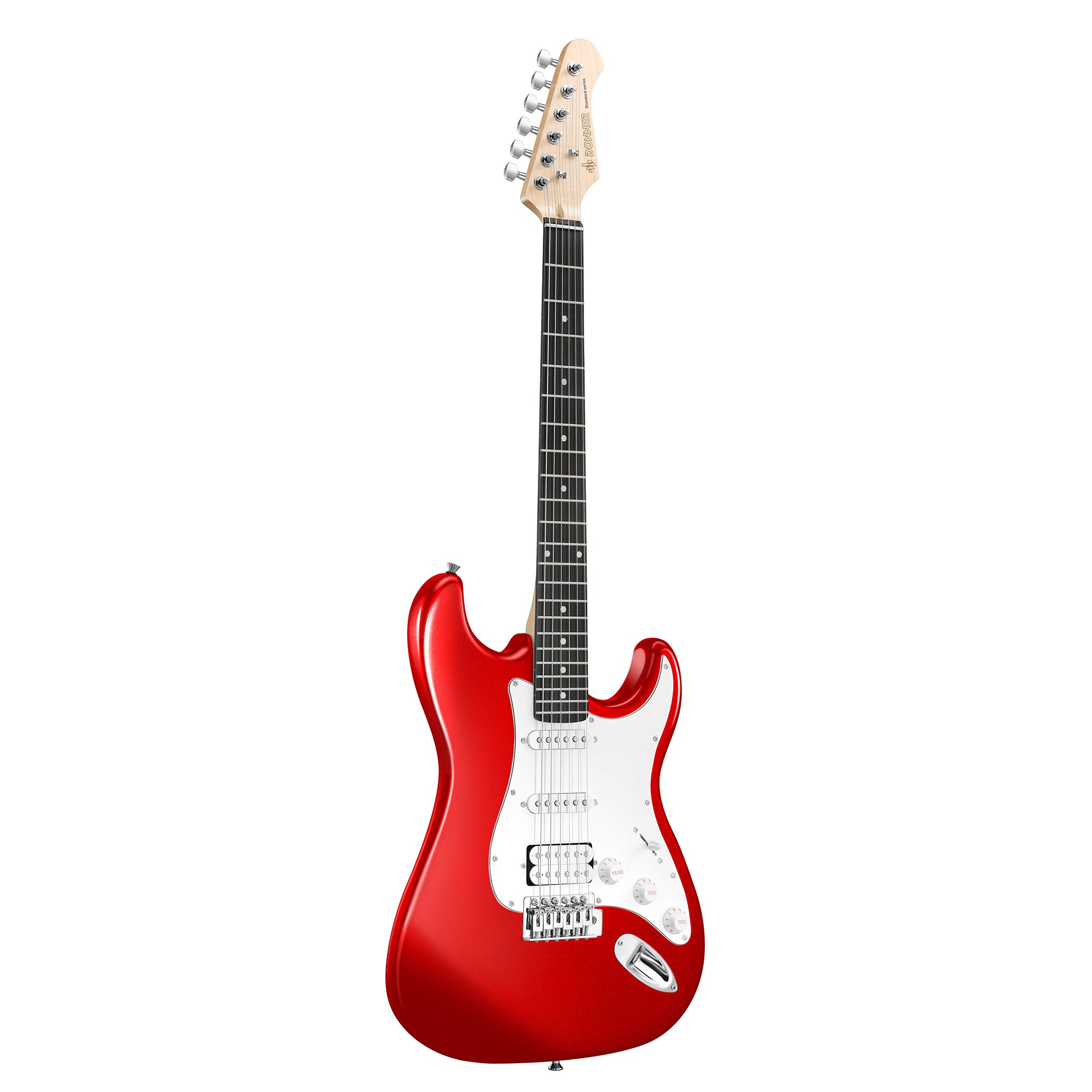 Donner DST-100 Guitarra Eléctrica Tamaño Completo con Amplificador/Bolsa/Afinador Digital/Capo/Tahalí/Cuerdas/Cable/Púas-Roja##
