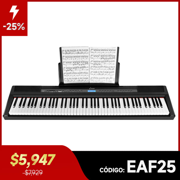 Donner DEP-20 de 88 Teclas Piano Digital Portátil de Peso Completo con Pedal de Sustain