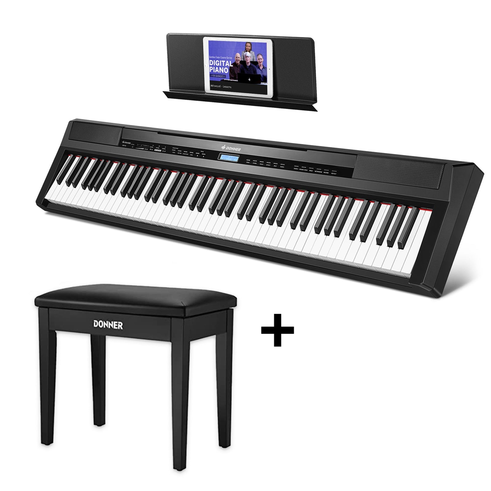 Donner DEP-20 de 88 Teclas Piano Digital Portátil de Peso Completo con Pedal de Sustain