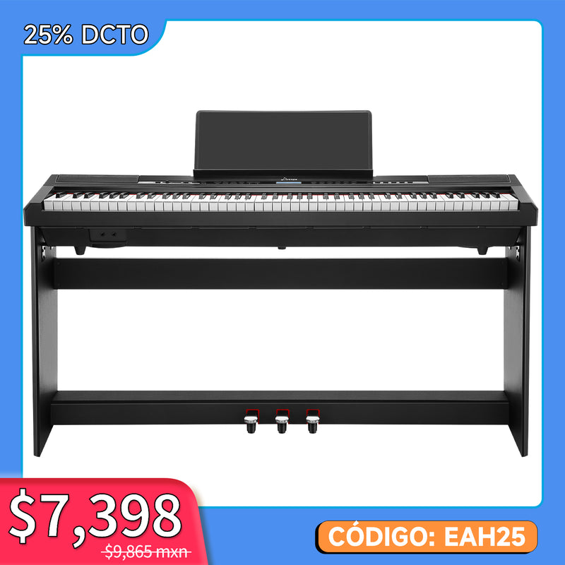 Donner DEP-20 de 88 Teclas Piano Digital Desmontable Pesadas con teclado ponderado y soporte de muebles, 3 pedales