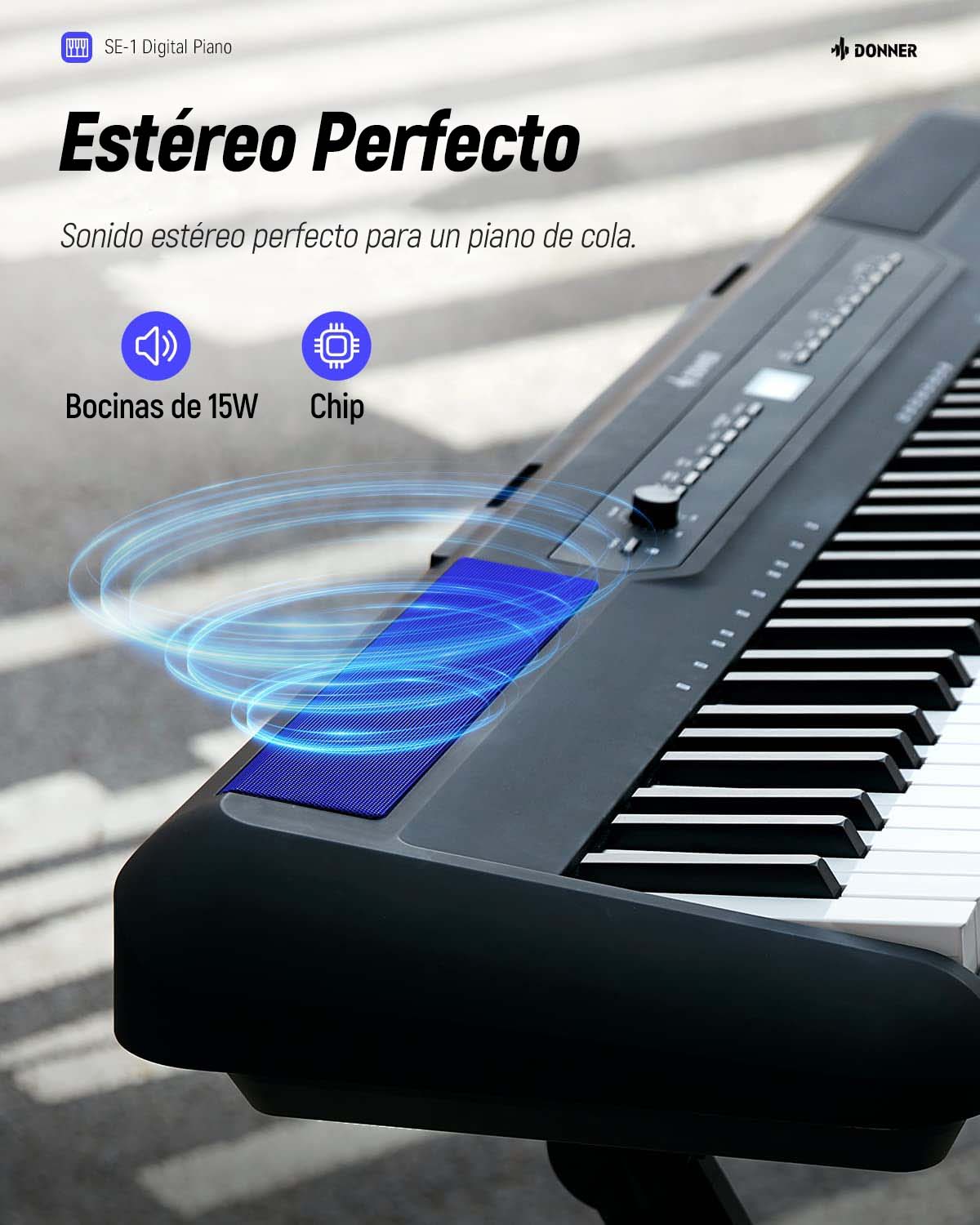 Donner SE-1 Piano Digital Portátil de 88 Teclas Pesadas