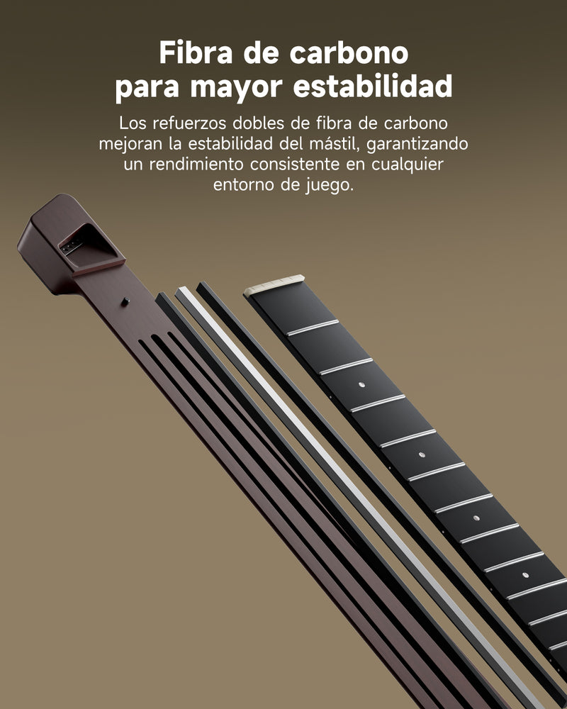 Donner HUSH™ C Guitarra Clásica de Viaje Acústica-Eléctrica de Cuerdas de Nylon sin Cabeza