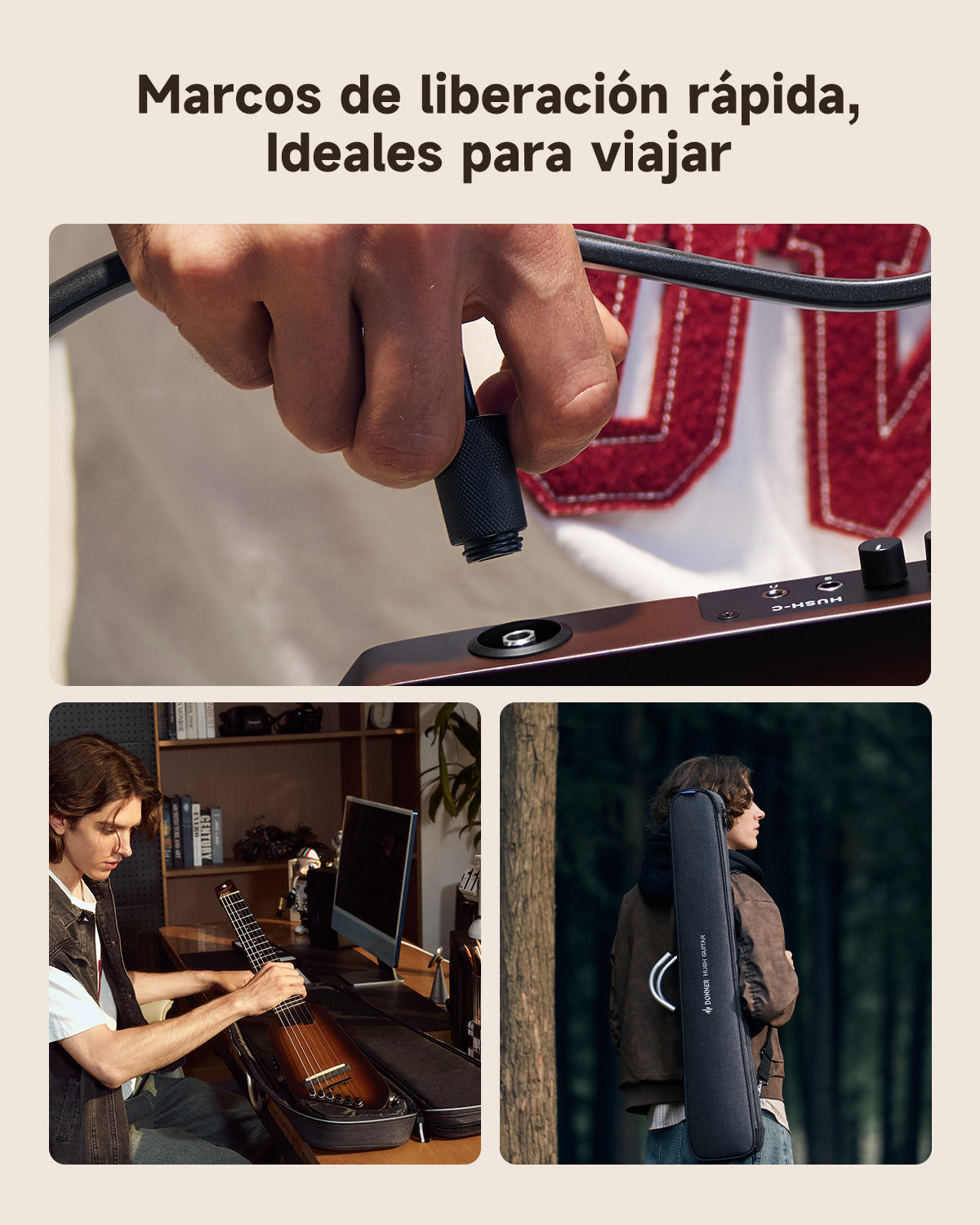 Donner HUSH C Guitarras Clásicas de Cuerdas de Nylon-Color del atardecer##