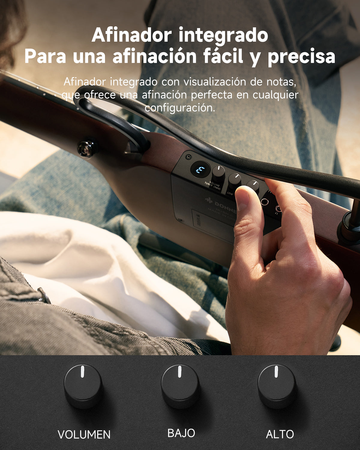 Donner HUSH C Guitarras Clásicas de Cuerdas de Nylon-Color del atardecer##