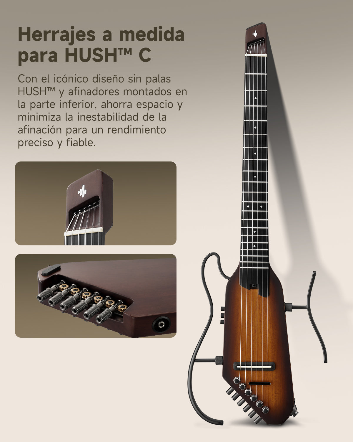Donner HUSH C Guitarras Clásicas de Cuerdas de Nylon-Color del atardecer##