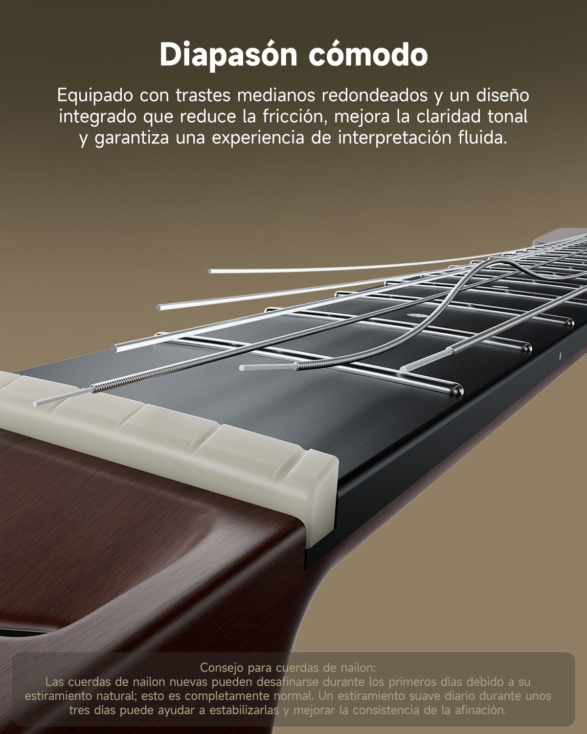 Donner HUSH C Guitarras Clásicas de Cuerdas de Nylon-Color del atardecer##