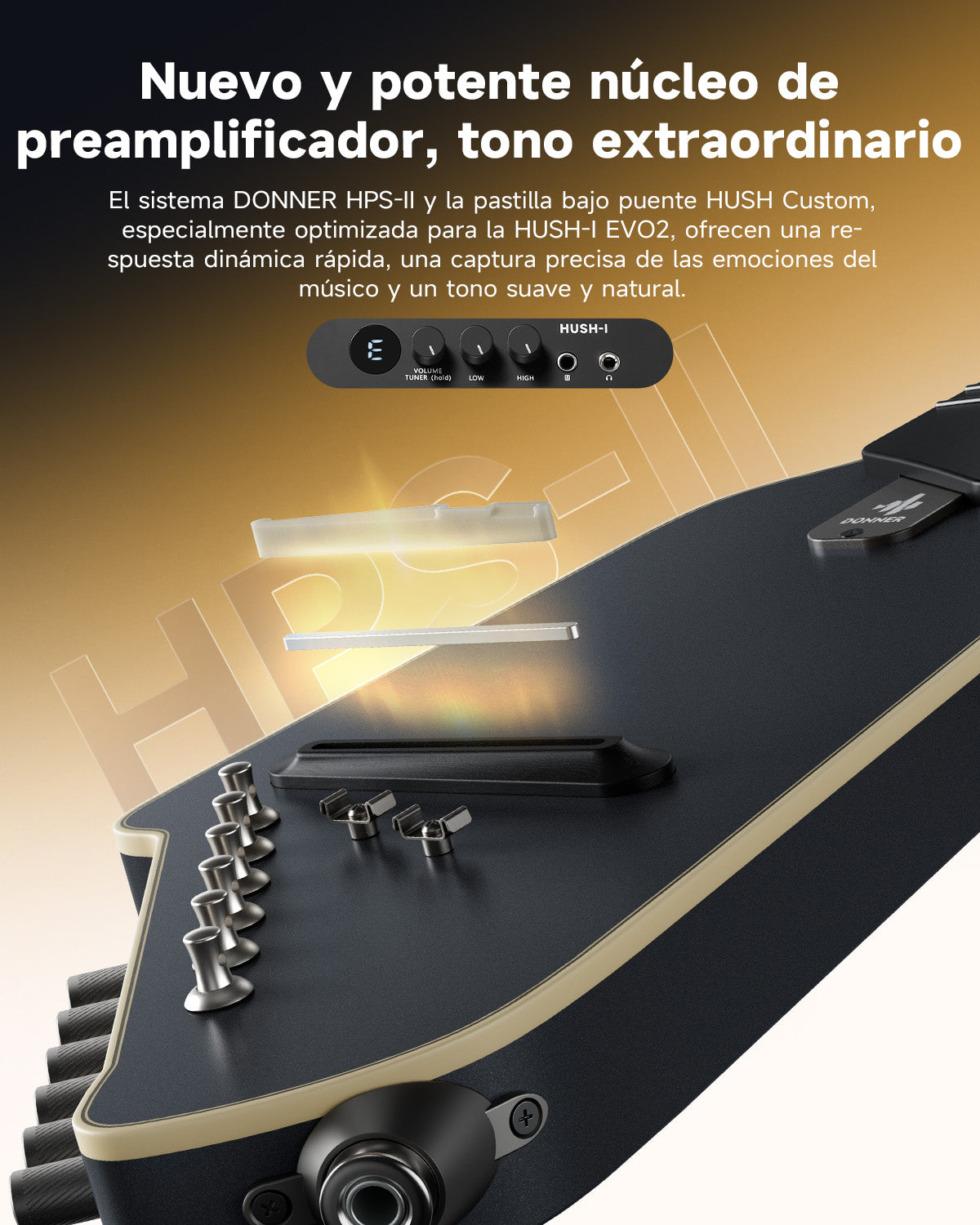 HUSH I Evo2 Guitarra-Negro##