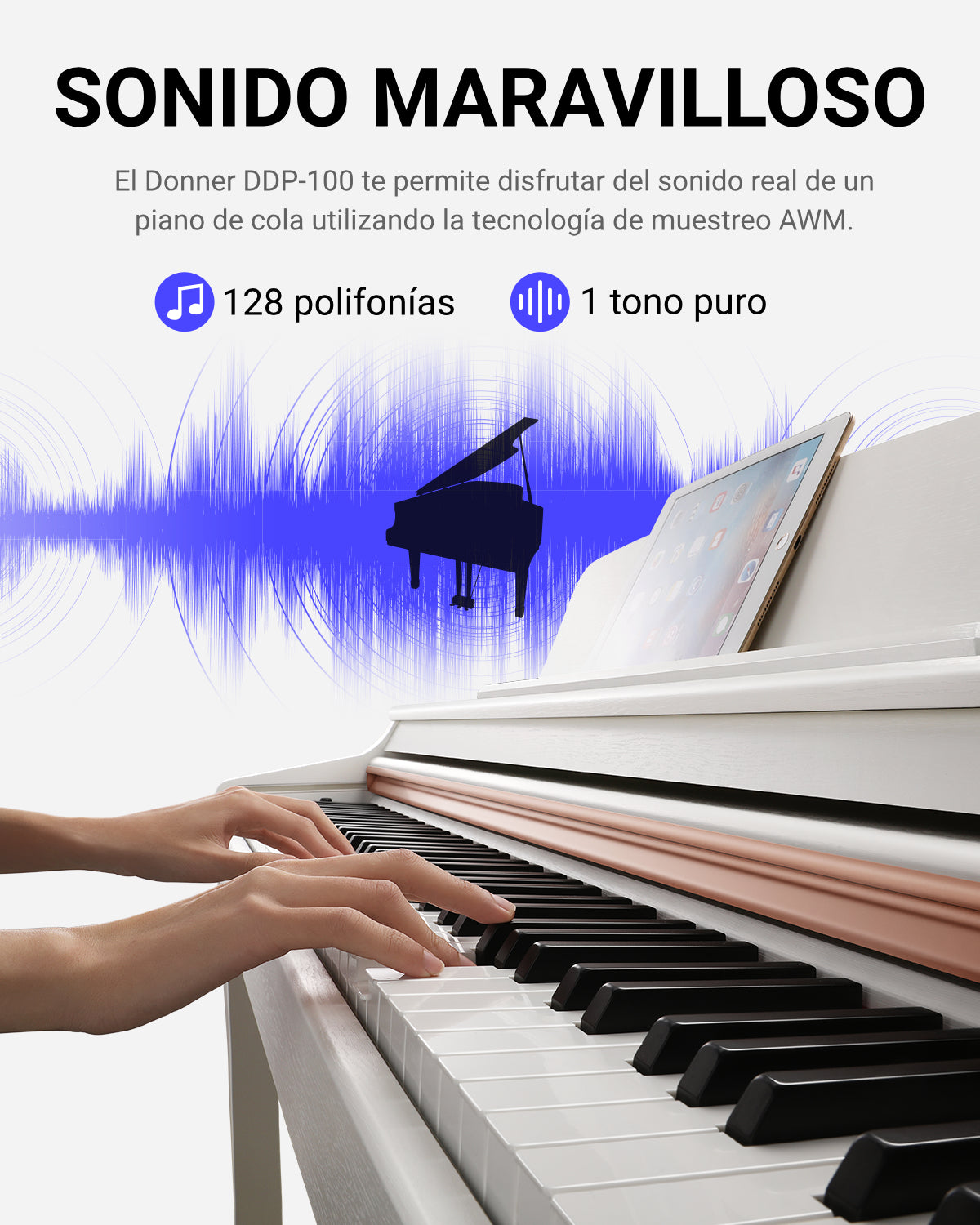 Donner DDP-100 Piano Clásico Digital-Blanco##