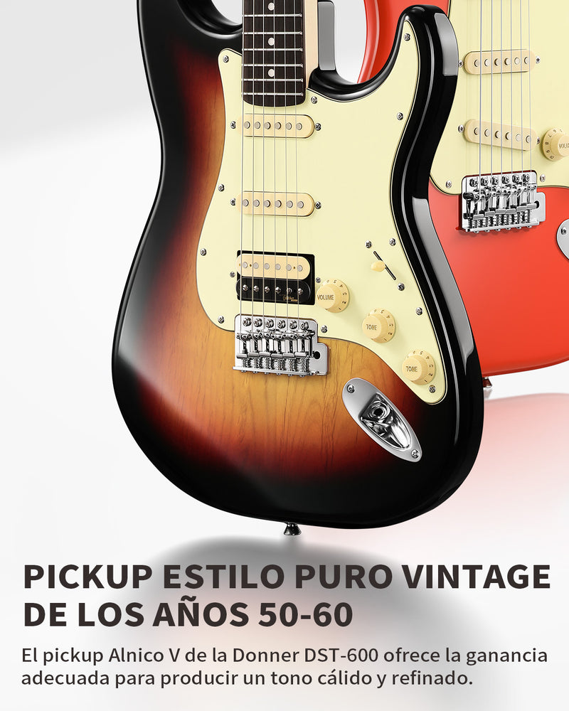 Donner DST-600 Guitarra Eléctrica Configuración SSS estilo vintage