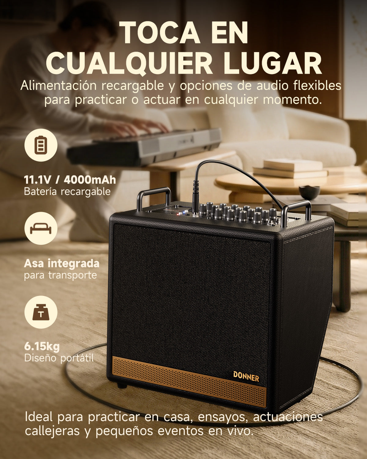 DONNER DKA-50 Amplificador de teclado de 50W