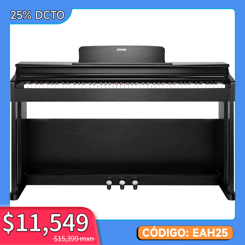 Donner DDP-100 Piano Digital de 88 Teclas de Peso Completo para Principiantes