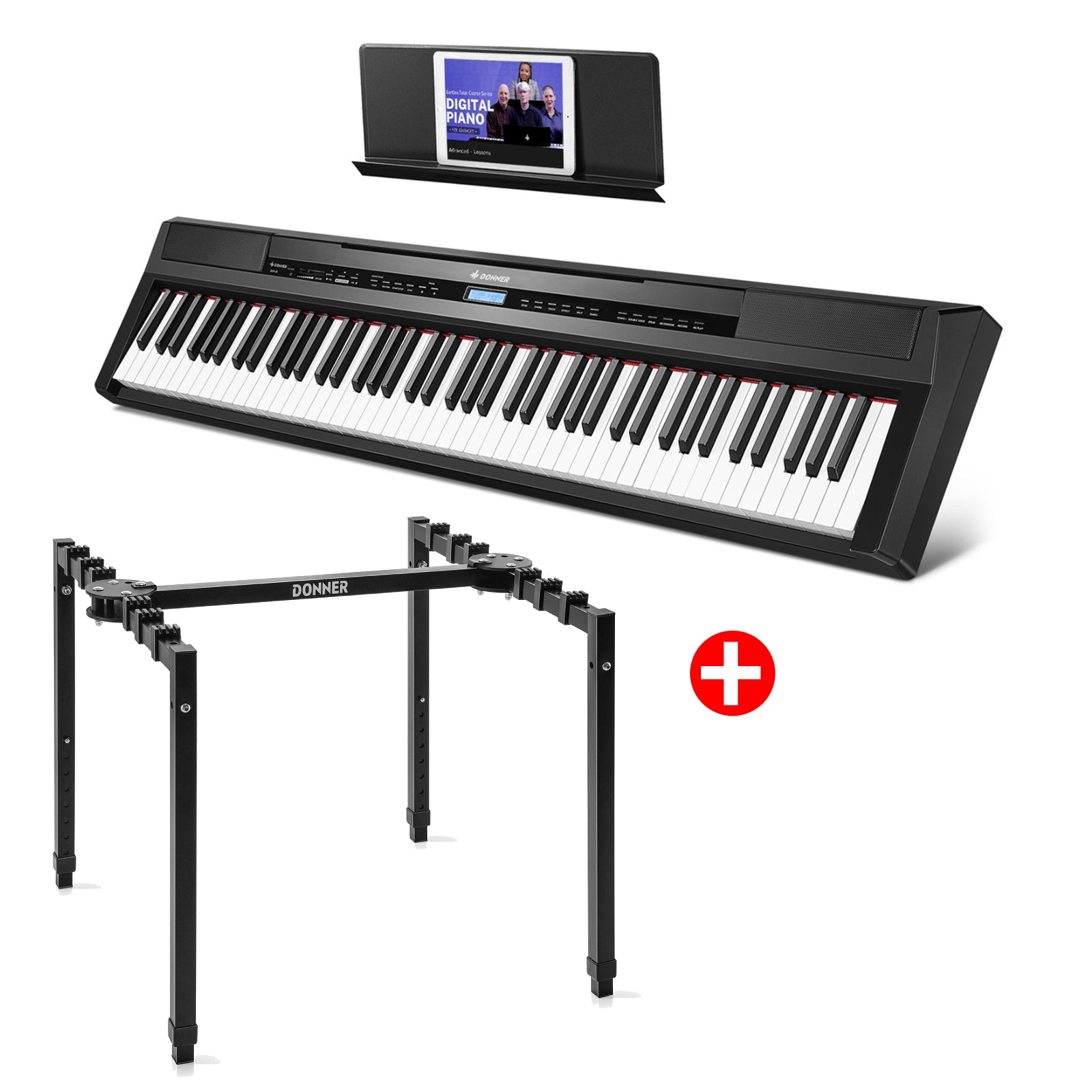 Donner DEP-20 de 88 Teclas Piano Digital Portátil de Peso Completo con Pedal de Sustain