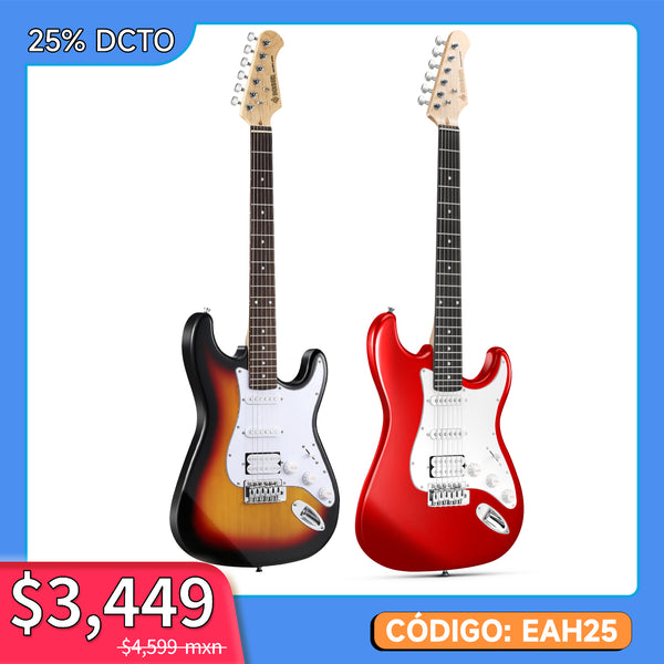 Donner DST-100 Guitarra Eléctrica Tamaño Completo con Amplificador/Bolsa/Afinador Digital/Capo/Tahalí/Cuerdas/Cable/Púas