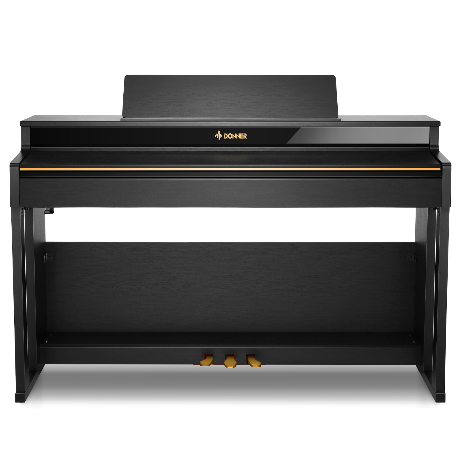 Donner DDP-400 Piano digital de 88 teclas ponderadas con acción de martillo progresivo, soporte de mueble y 3 pedales para profesionales
