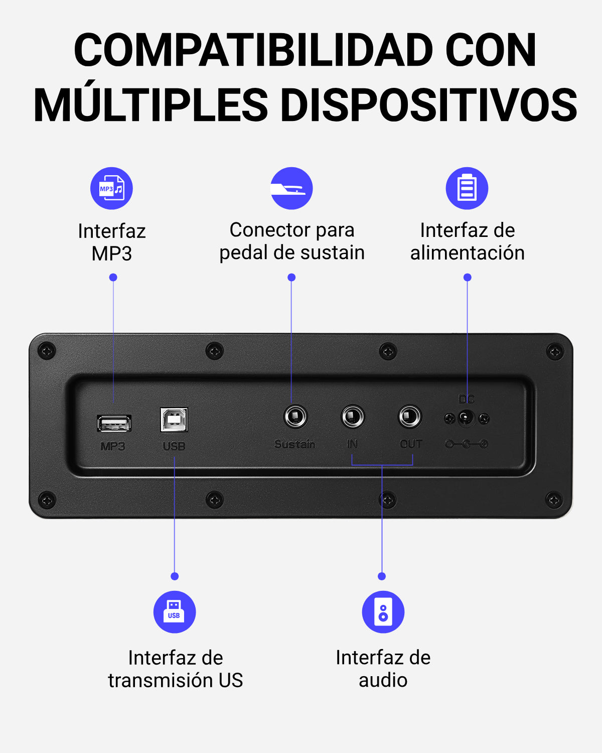 Donner DDP-100 Piano Clásico Digital-Blanco##