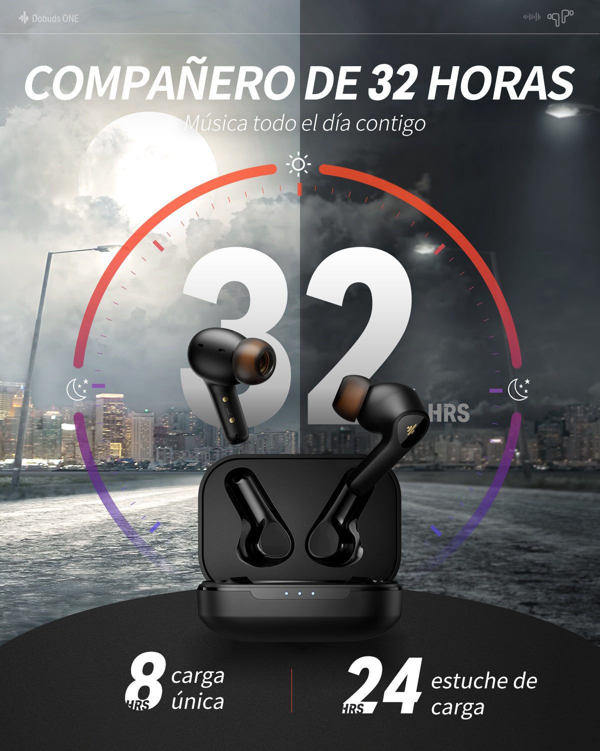 Donner Dobuds One Audífonos Wireless Estéreo con Cancelación de Ruido Activa ANC