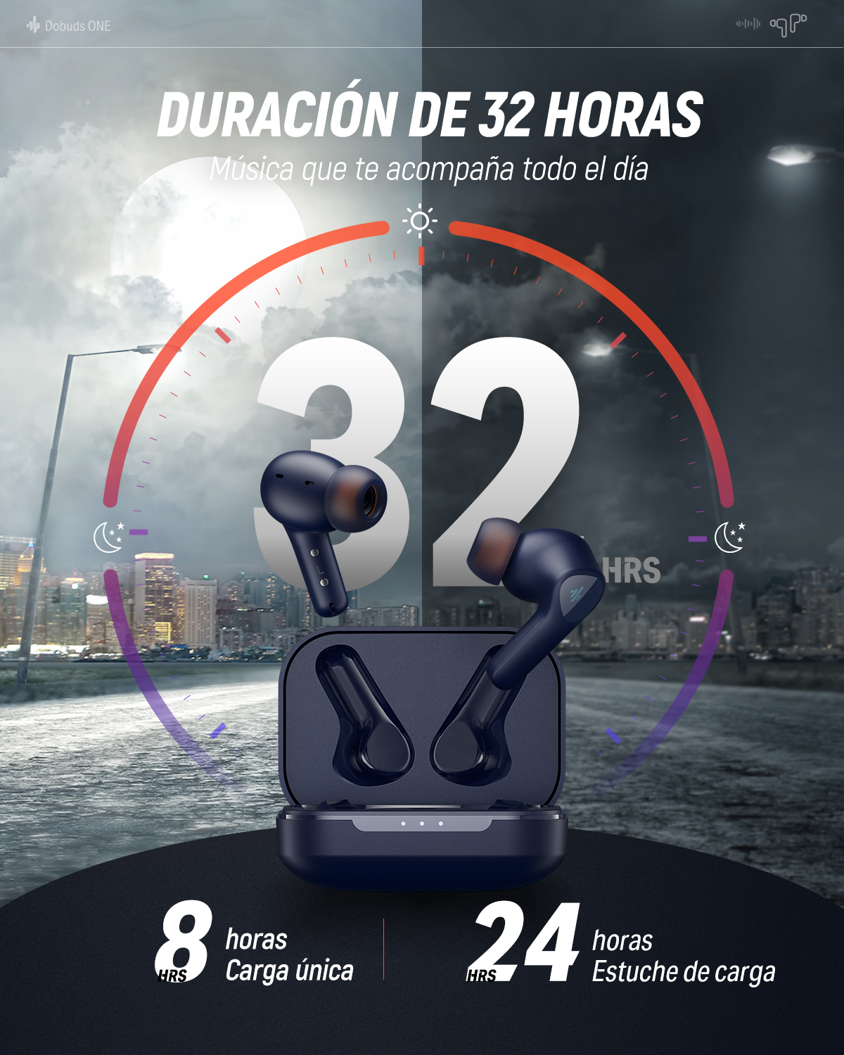 Donner Dobuds One Audífonos Wireless Estéreo con Cancelación de Ruido Activa ANC