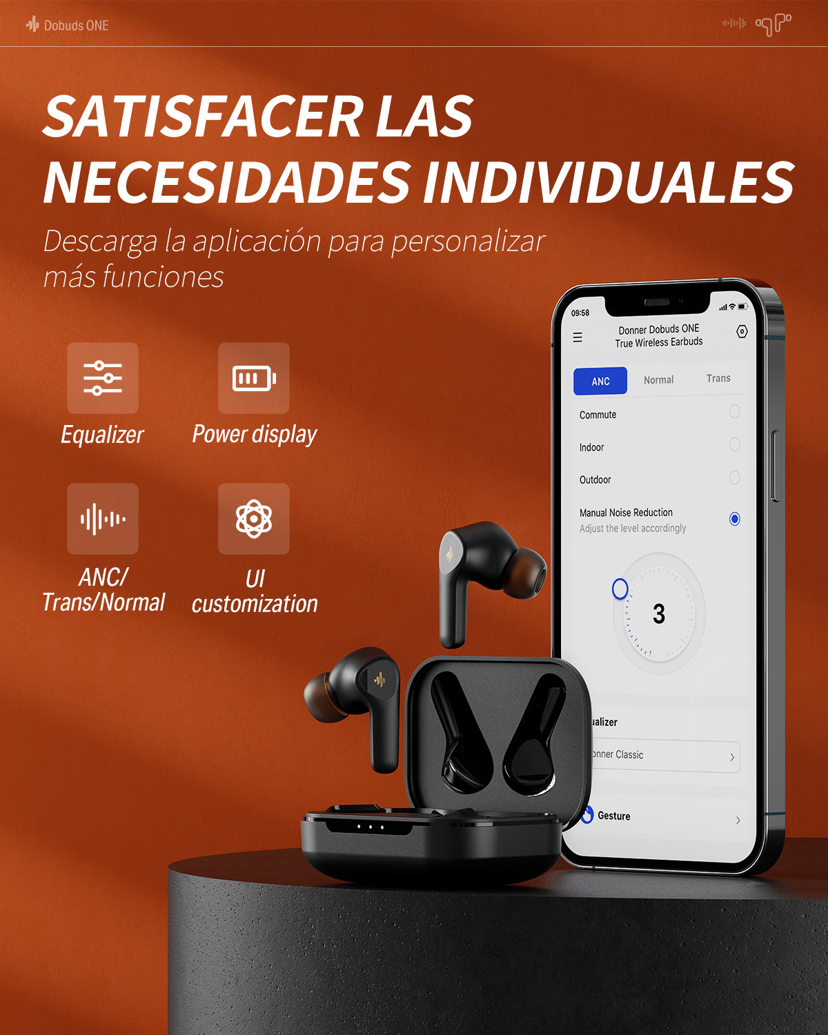Donner Dobuds One Audífonos Wireless Estéreo con Cancelación de Ruido Activa ANC