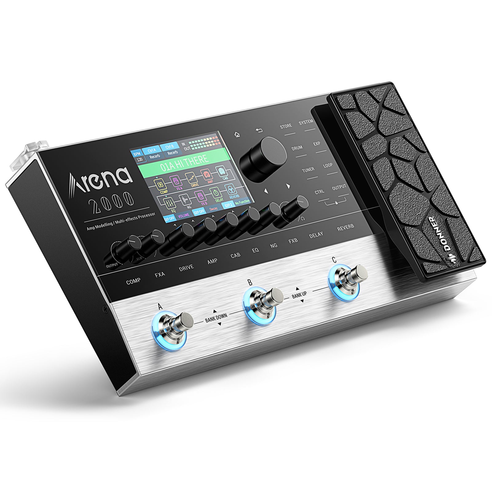 Donner Arena 2000 Pedal de Efectos Múltiples para Guitarra Modelado AMP Procesador de Efectos Múltiples