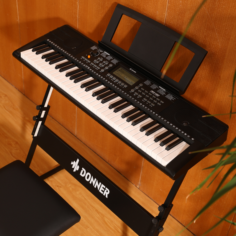 Donner DEK-610 Kit de teclado electrónico de tamaño completo de 61 teclas con banco/soporte/micrófono donner music mexico