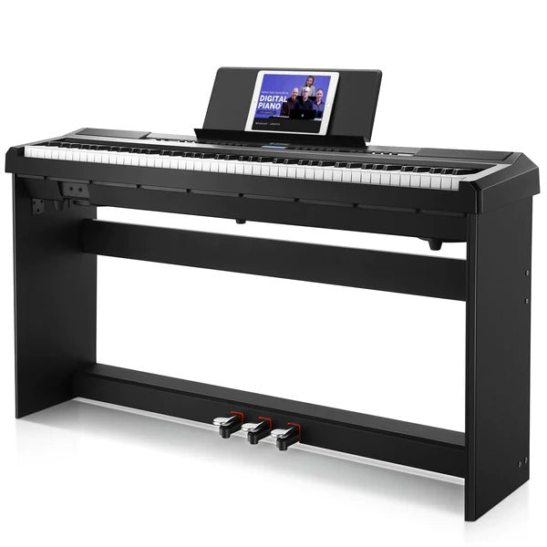 Donner DEP-20 de 88 Teclas Piano Digital Desmontable Pesadas con teclado ponderado y soporte de muebles, 3 pedales