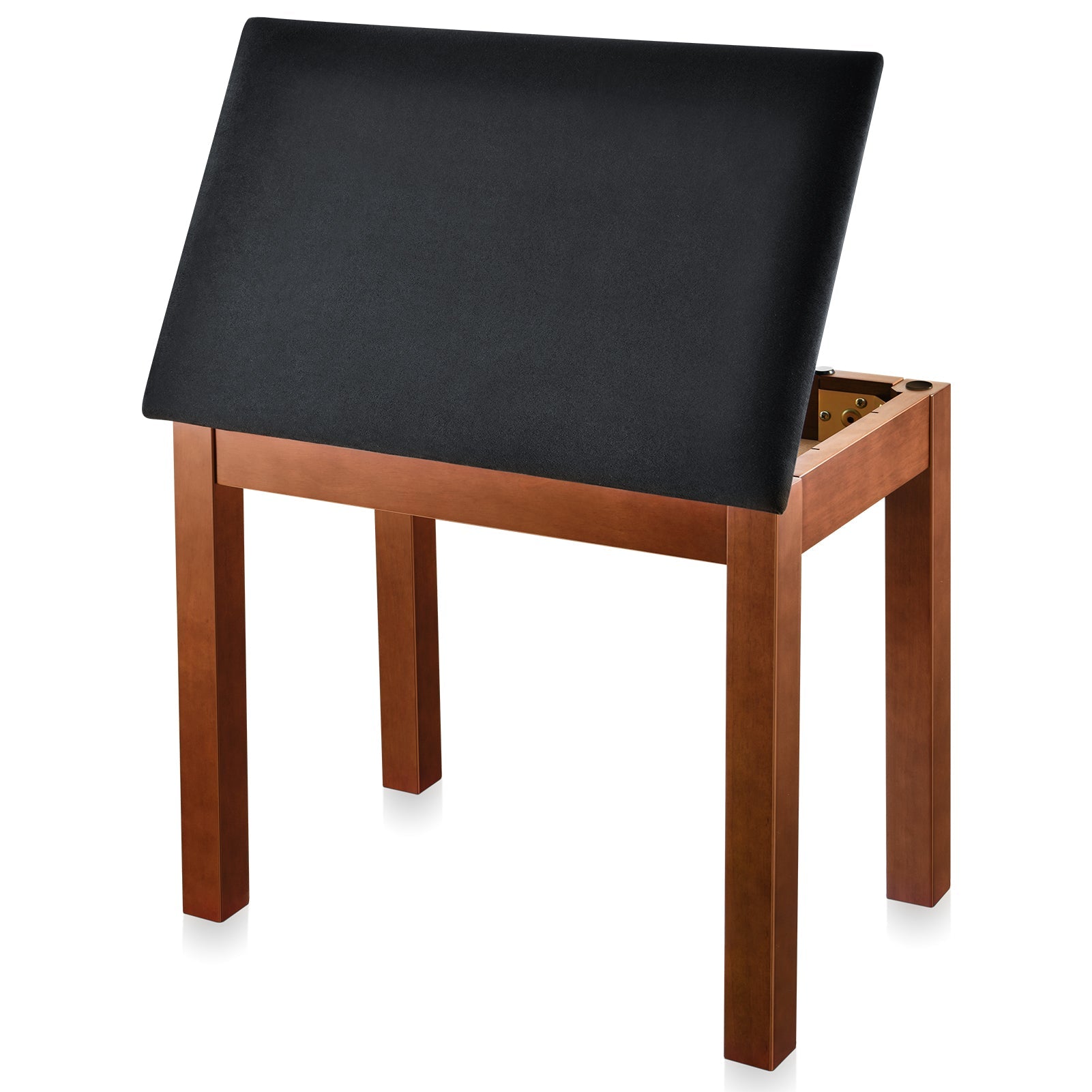 Donner DKB-10 Banco de piano marrón de cuatro patas de madera maciza abatible con librero donner music mexico