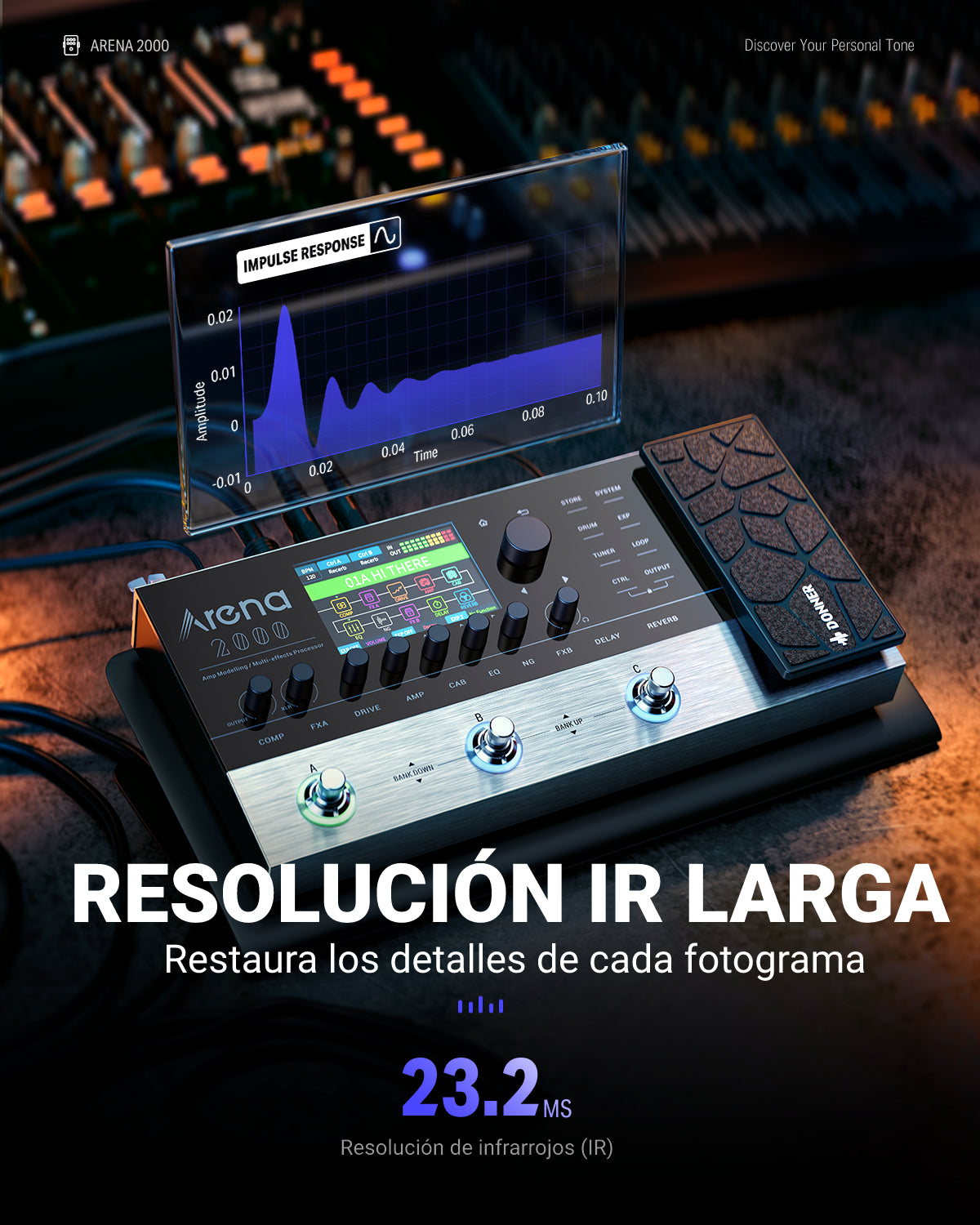 Donner Arena 2000 Pedal de Efectos Múltiples para Guitarra Modelado AMP Procesador de Efectos Múltiples