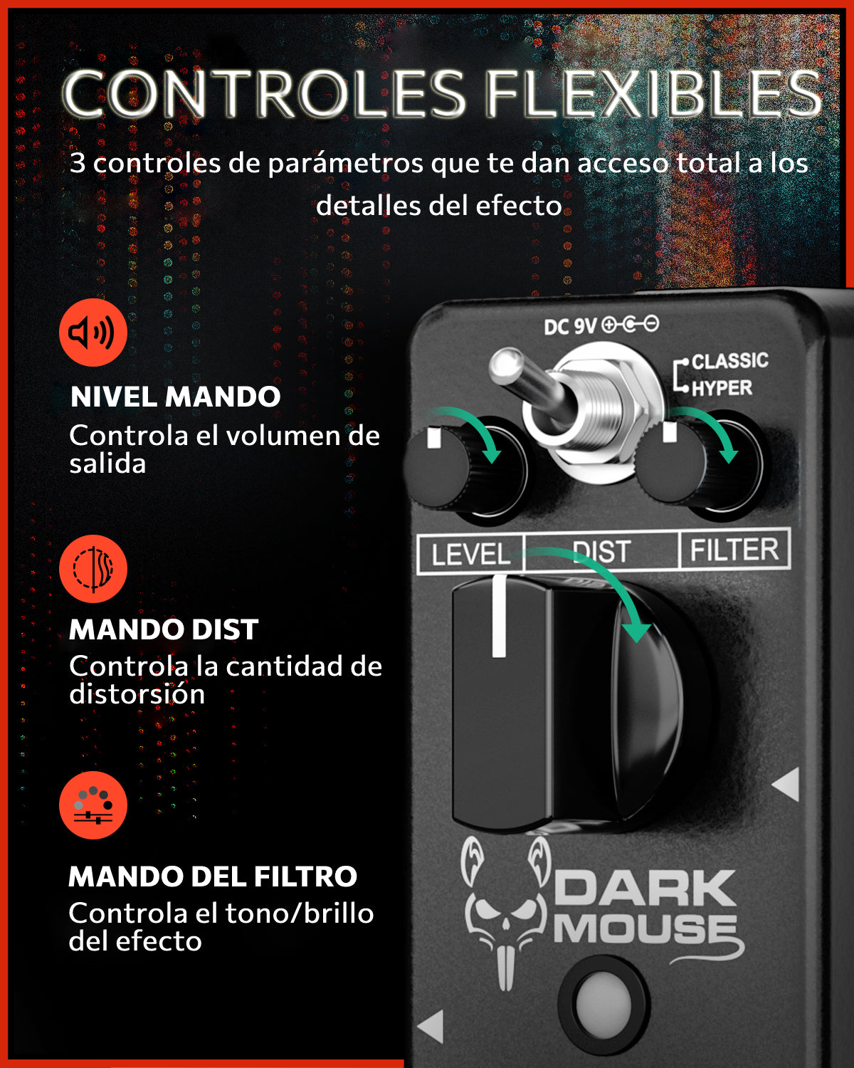 Products Donner Pedal de Distorsión con 2 Modos de Distorsión