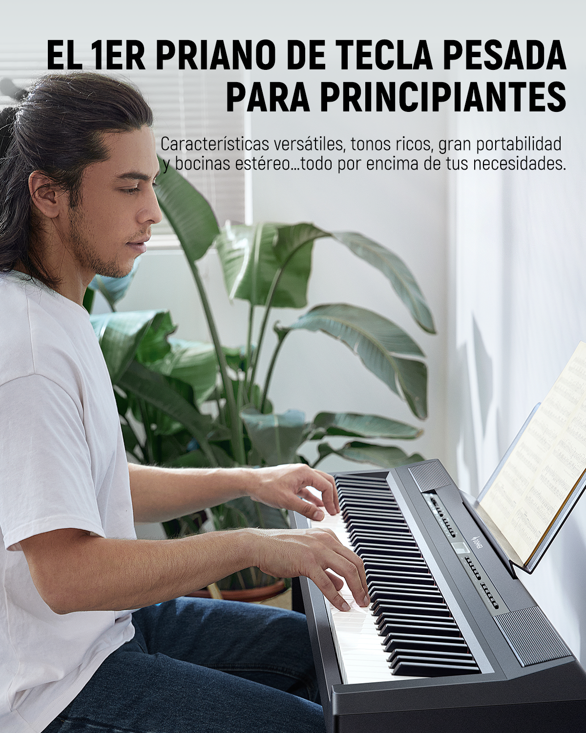 Donner DEP-20 de 88 Teclas Piano Digital Desmontable Pesadas con teclado ponderado y soporte de muebles, 3 pedales donner music mexico