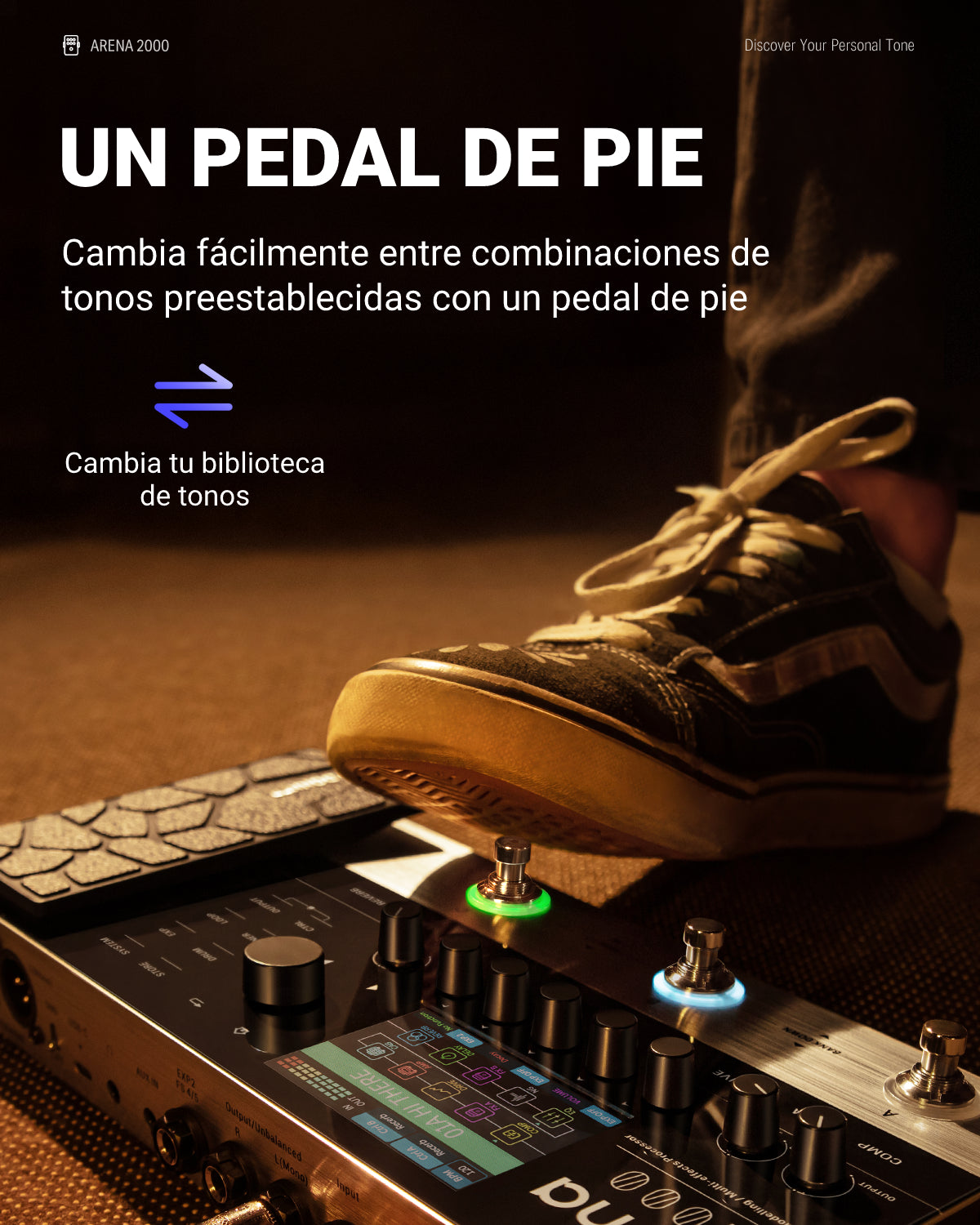 Donner Arena 2000 Pedal de Efectos Múltiples para Guitarra Modelado AMP Procesador de Efectos Múltiples