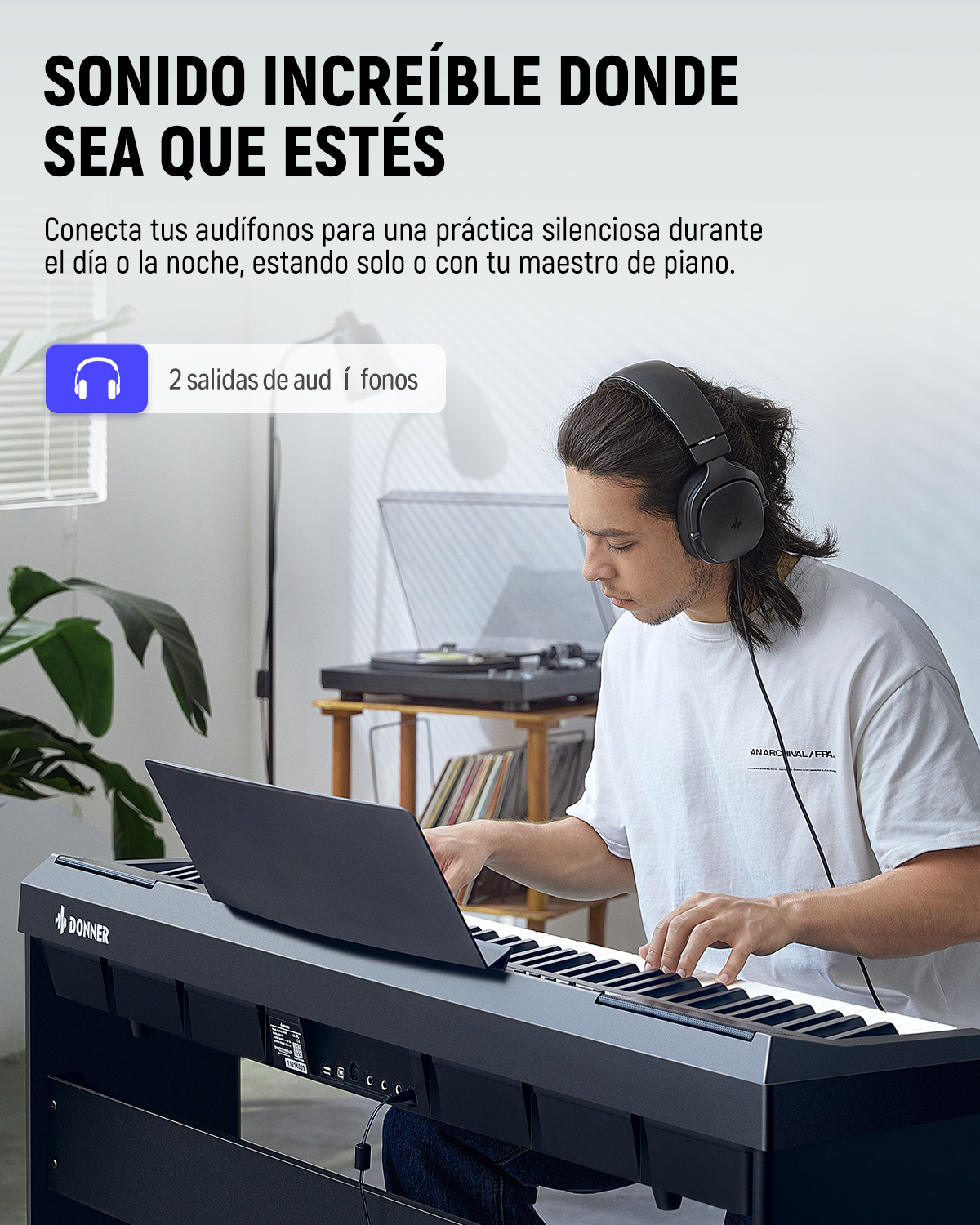 Donner DEP-20 de 88 Teclas Piano Digital Desmontable Pesadas con teclado ponderado y soporte de muebles, 3 pedales donner music mexico