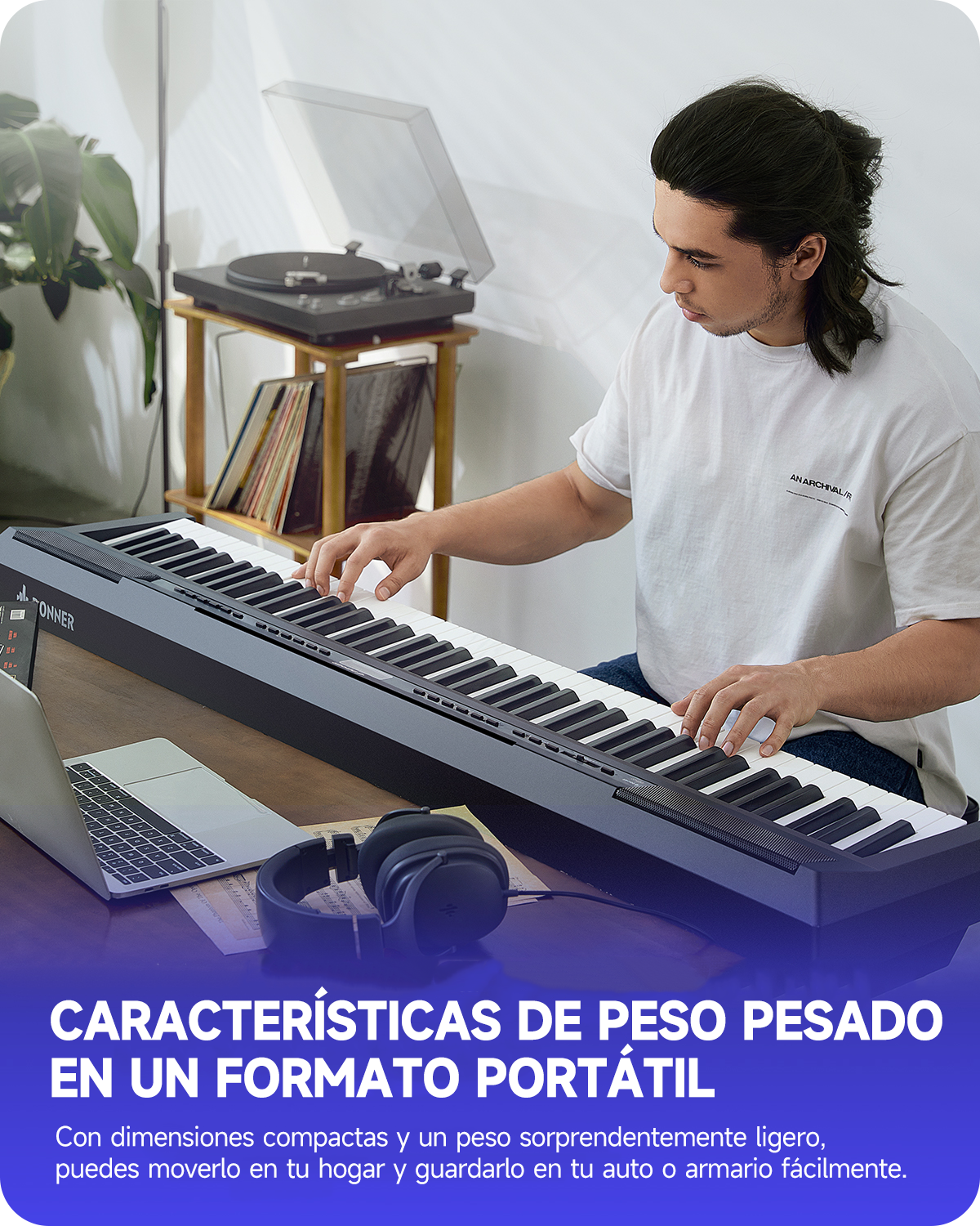 Donner DEP-20 de 88 Teclas Piano Digital Portátil de Peso Completo con Pedal de Sustain donner music mexico