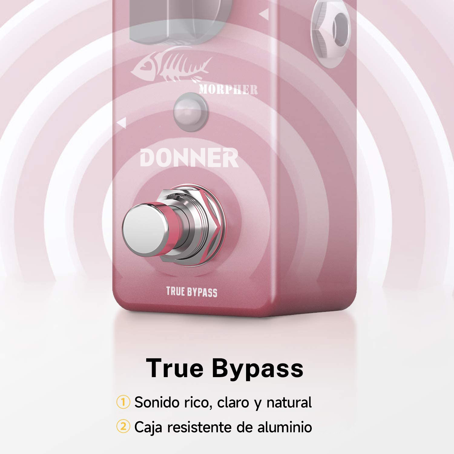 Donner efecto de ganancia de pedal de distorsión morpher con tres nudos de nivel de control