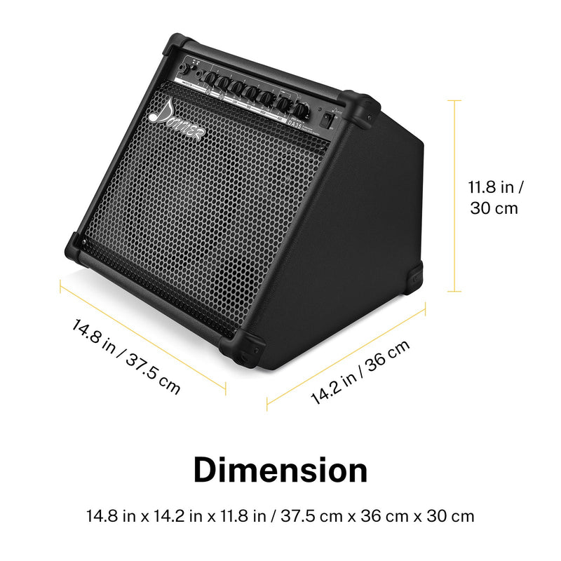 Donner DA-35 35-Watt Electronic Drum Amplifier Keyboard Amplifier with Aux in and Wireless audio connection, 3-Band EQ and DI OUT - Donnerdeal