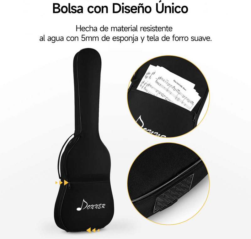 Donner DST-100T Guitarra Eléctrica Tamaño Completo con Amplificador/Bolsa/Afinador Digital/Capo/Tahalí/Cuerdas/Cable/Púas