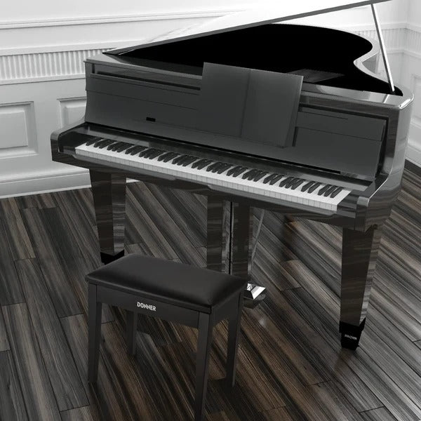 Donner Banco para piano de madera maciza con almacenaje Negro donner music mexico