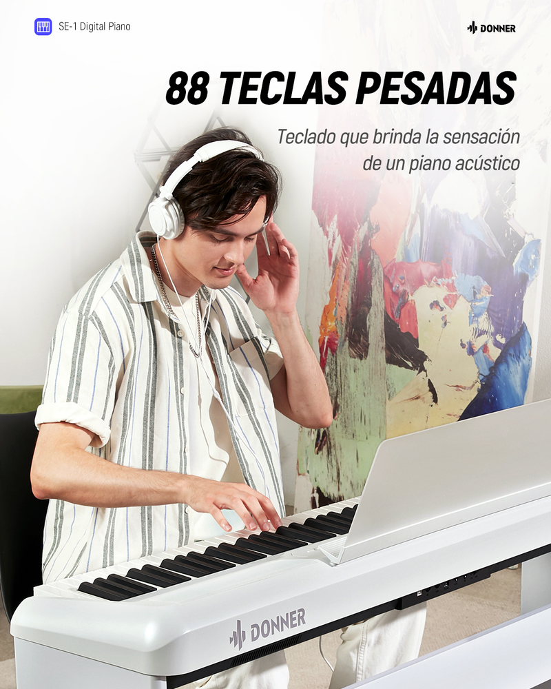 Donner SE-1 Piano Digital Portátil de 88 Teclas Pesadas con Stand