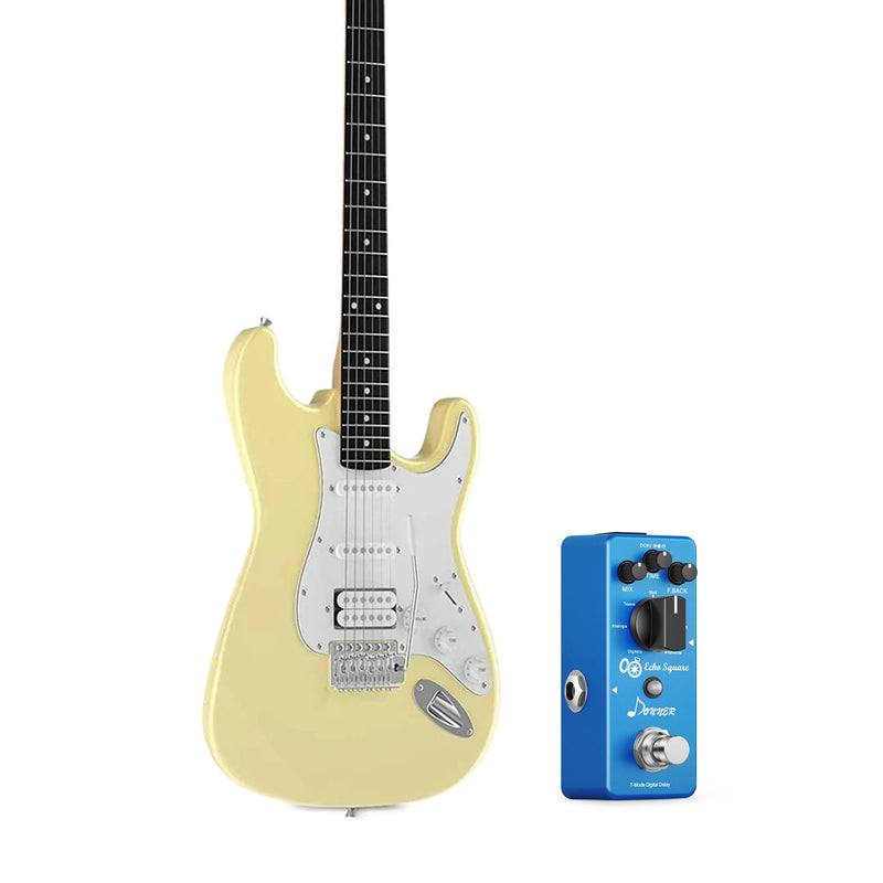 Donner DST-100T Guitarra Eléctrica Tamaño Completo con Amplificador/Bolsa/Afinador Digital/Capo/Tahalí/Cuerdas/Cable/Púas