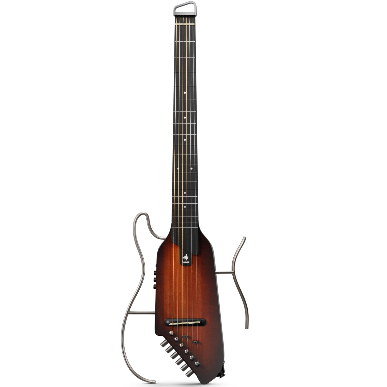 Donner HUSH-I Guitarra de viaje, guitarra silenciosa sin cabeza, guitarra acústica eléctrica ultraligera con marcos desmontables